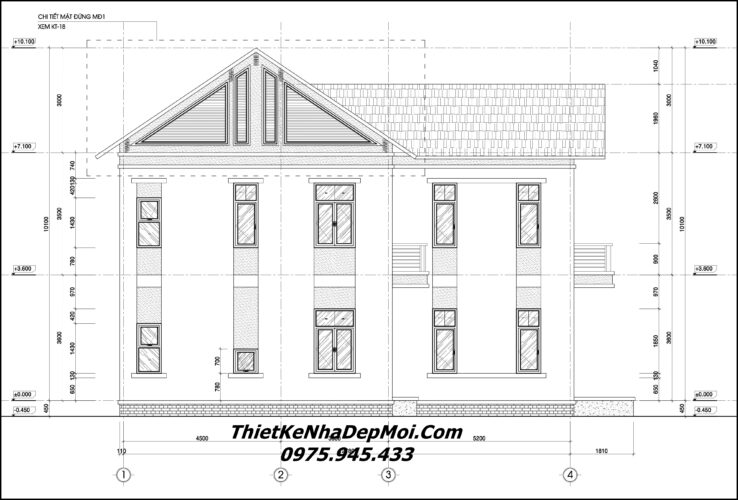 Mẫu nhà cấp 4 kiểu chữ L 2 tầng 80m2 đơn giản mà đẹp 2025 Bản thiết kế nhà 2 tầng 80m2 mái thái 3 phòng ngủ hình chữ L