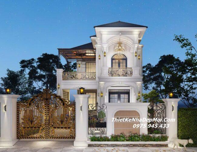 Mẫu nhà hình chữ L 1 trệt 1 lầu mái Nhật rộng 8m dài 15m 