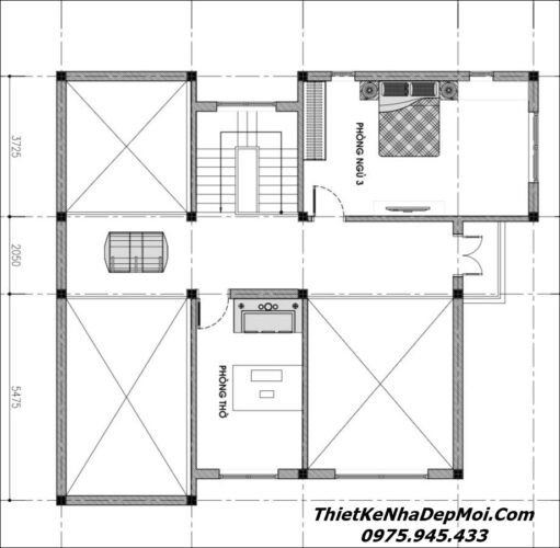 Kiểu nhà ngang cấp 4 có tầng gác lửng đơn giản hiện đại ông Sơn Bản vẽ thiết kế nhà ngang cấp bốn có gác lửng 120m2