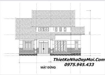 nhà ngang cấp 4 có gác lửng hiện đại