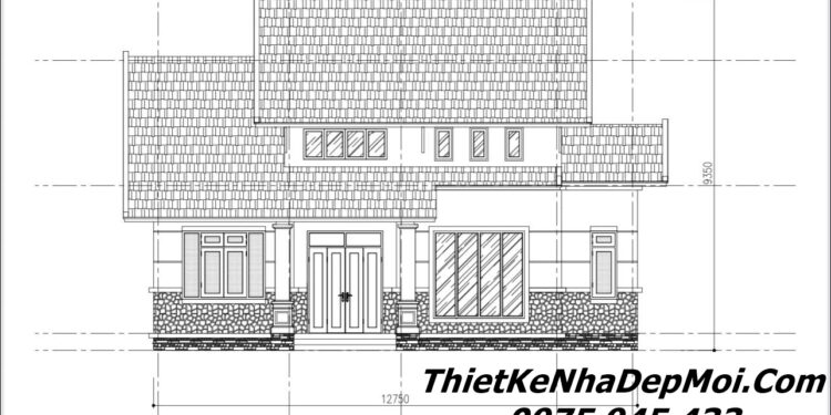 nhà ngang cấp 4 có gác lửng hiện đại