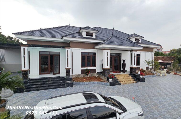 Hình ảnh nhà đẹp 1 tầng 4 phòng ngủ 1 phòng thờ 220m2