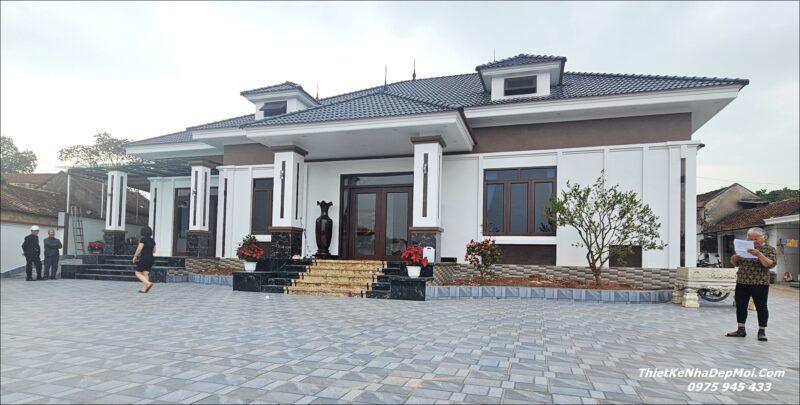 Mẫu nhà cấp 4 mái Nhật lợp ngói 4 phòng ngủ ở quê nông thôn