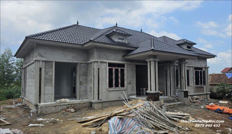 Mẫu nhà có 4 phòng ngủ nằm ngang đẹp mái Nhật