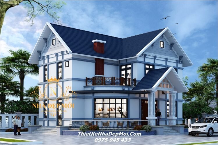 Mẫu nhà vườn đẹp 2 tầng ở quê 1 trệt 1 lầu có bản vẽ thiết kế hoàn chỉnh đầy đủ 