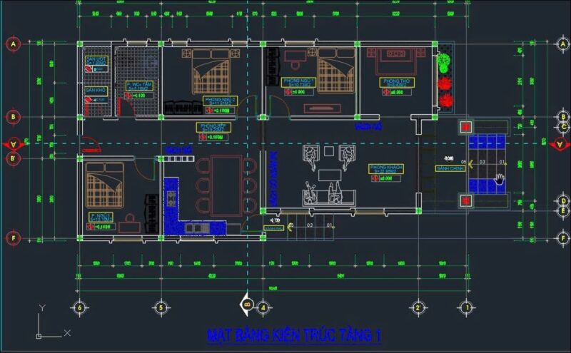 Bản vẽ nhà mái Nhật 1 tầng 9x17m 