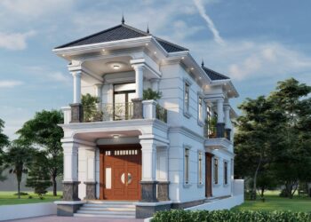 Những bản vẽ nhà chữ L mái Nhật 2 tầng hiện đại 2025