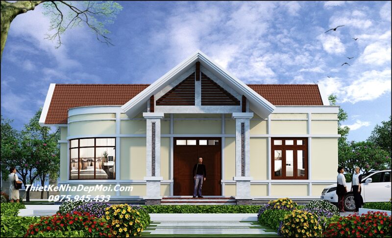 Mẫu nhà cấp 4 mái thái 120m2 ở quê 