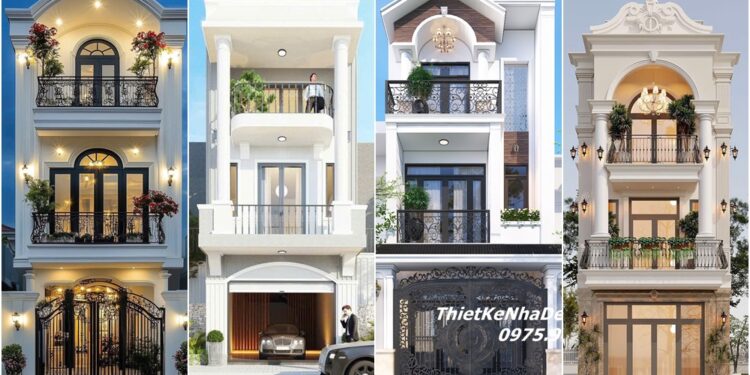 Bộ sưu tập các kiểu nhà mặt tiền đẹp 5m 3 tầng mới nhất Những kiểu nhà ngang 5m mặt tiền đẹp 3 tầng tại Việt Nam