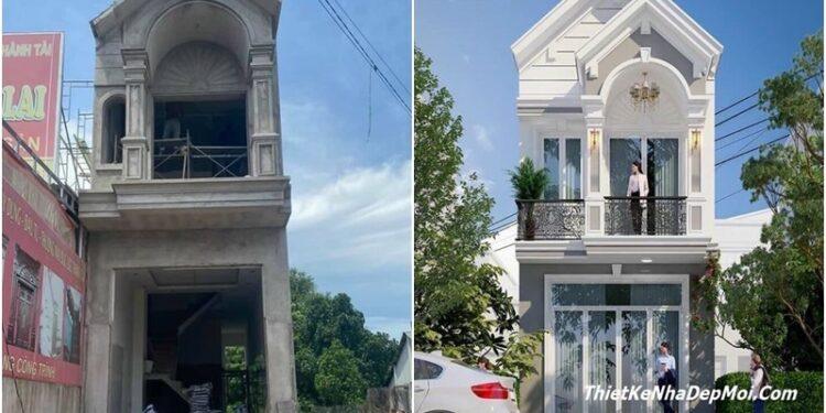 Bản vẽ nhà mái Thái mặt tiền phố 5m 2 tầng 4 phòng ngủ 1 phòng thờ cập nhật năm 2026