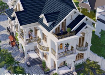 Mẫu biệt thự vườn 2 tầng 5 phòng ngủ đẹp ở quê diện tích 150m2 Mẫu nhà vườn đẹp mái thái 2 tầng có 5 phòng ngủ