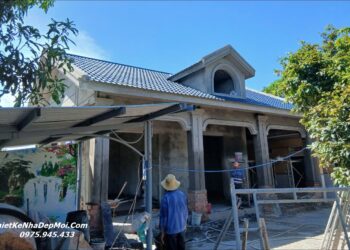 Mẫu nhà cấp 4 ở quê thiết kế xây cho anh Cảnh chị Liên Công ty xây nhà vườn cấp 4 đẹp ở phường Điện Bàn Đông Đà Nẵng