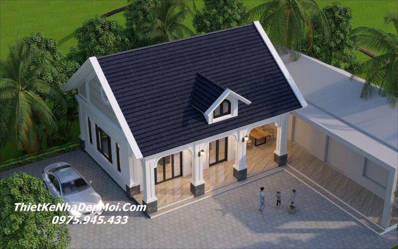 Mẫu nhà trệt 1 phòng ngủ đẹp nông thôn 