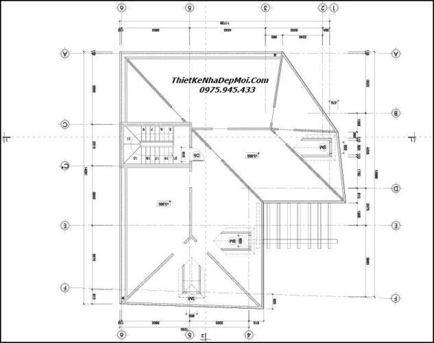 Bản vẽ thiết kế nhà 1 tầng 2 mặt tiền kinh doanh 