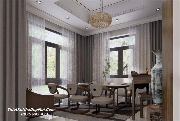 Mẫu thiết kế nội thất nhà mái Nhật đẹp vợ chồng anh Hoàng chị Hiền Nội thất nhà mái Nhật đẹp bên trong