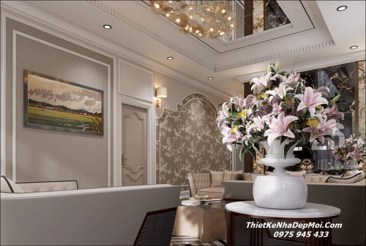 Mẫu thiết kế nội thất nhà mái Nhật đẹp vợ chồng anh Hoàng chị Hiền Thiết kế nội thất nhà tân cổ điển mái Nhật 150 nghìn/m2