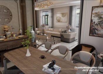 Mẫu thiết kế nội thất nhà mái Nhật đẹp vợ chồng anh Hoàng chị Hiền Không gian trang trí nội thất nhà trệt mái Nhật đẹp 1 tầng