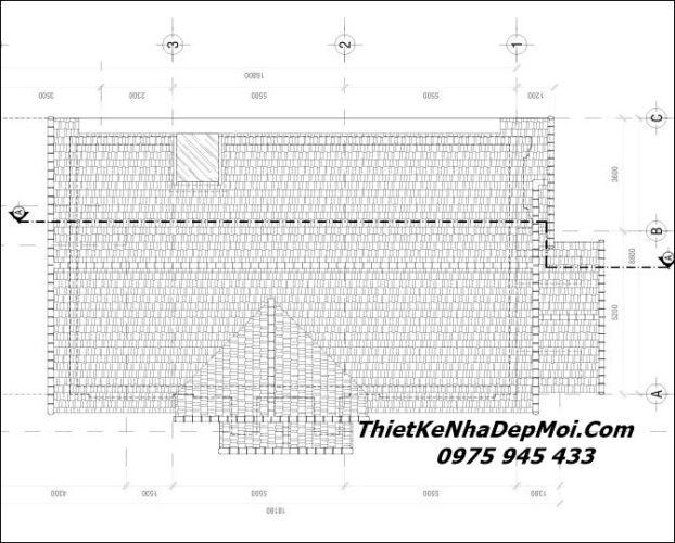 Bản vẽ kiến trúc nhà biệt thự mái ngói 3 tầng 9x17m 