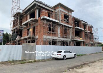 Công trình nhà phố thương mại ShopHouse hiện đại Minh Ngọc Nhà shophouse liền kề hiện đại 3 tầng 3 mặt tiền đang thi công và báo giá