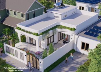 Kiểu nhà mái bằng 1 tầng đẹp ở thôn quê dân dã của 2 vợ chồng trẻ Nhà cấp 4 có sân thượng mái bằng đẹp 2026