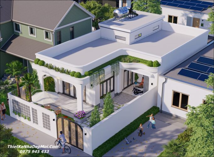 Nhà cấp 4 có sân thượng mái bằng đẹp 2026