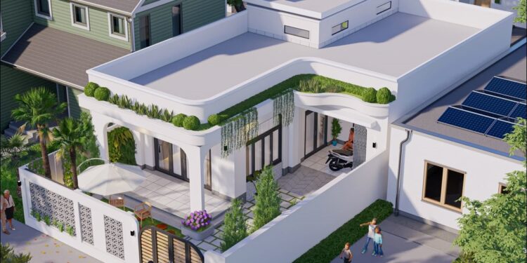 Nhà cấp 4 có sân thượng mái bằng đẹp 2026