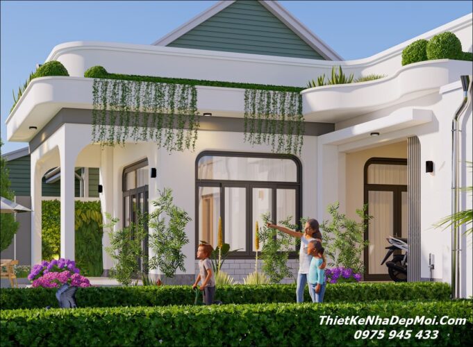 Ngôi nhà vườn sinh Thái 1 tầng mái bằng đẹp 2025 - 2026