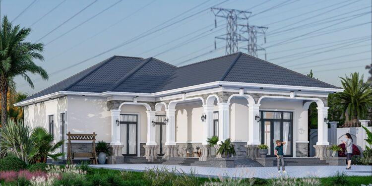 Nhà mái nhật chữ L 1 tầng