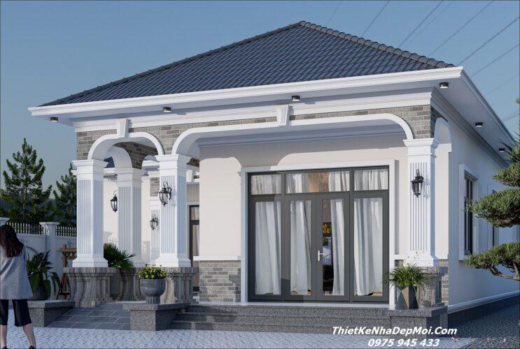 Kiểu nhà trệt hình chữ L mái Nhật 3 phòng ngủ 12x15m 150m2 ở nông thôn 