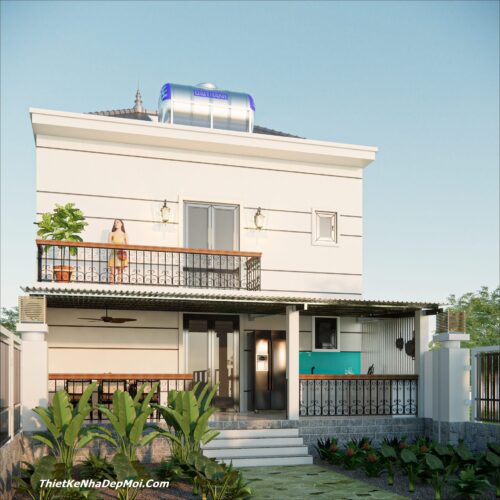 Kiểu nhà ống mái nhật có gác lửng 3 phòng ngủ 1 phòng thờ anh Nguyên Mẫu nhà cấp 4 có tầng lửng mái Nhật tân cổ điển 2025