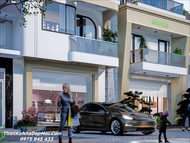 Thiết kế nhà shophouse 2 tầng giá rẻ 