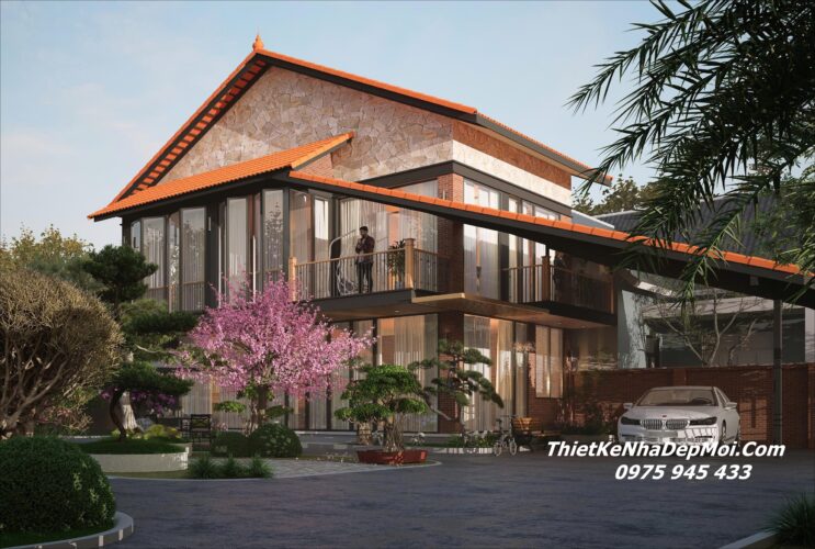 Kiểu nhà vườn hai tầng ở quê kiến trúc nghỉ dưỡng 