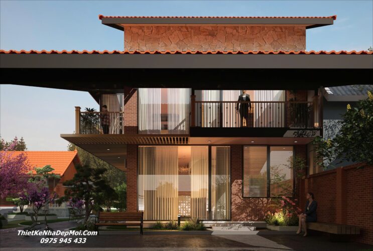 Nhà truyền thống hiện đại 2 tầng đơn giản 