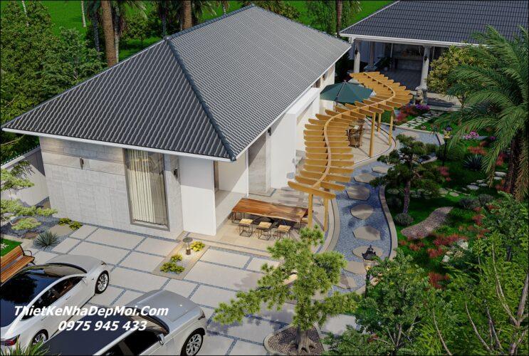 Phong cách kiến trúc nhà vườn nhiệt đới 1 tầng 