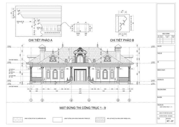 Bản vẽ biệt thự mái Nhật 1 tầng 4 phòng ngủ 25x14m