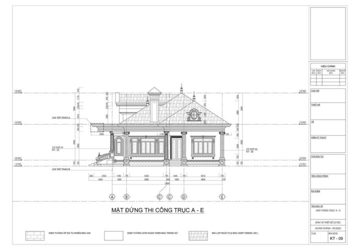 Bản vẽ biệt thự 1 tầng 4 phòng ngủ nông thôn 