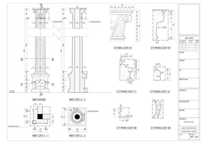 Bản vẽ thiết kế biệt thự 1 tầng 4 phòng ngủ tân cổ điển kiểu châu Âu