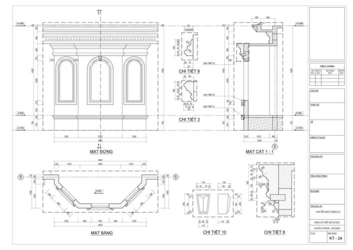 Bản vẽ thi công biệt thự mái nhật 1 tầng có 1 phòng thờ 4 phòng ngủ 350m2