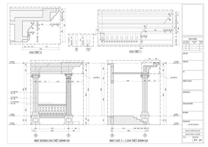 Bản vẽ biệt thự 1 tầng đầy đủ hoàn chỉnh 