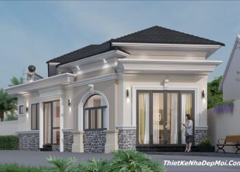 Mẫu nhà lô góc đẹp 1 tầng 2 mặt tiền 70m2