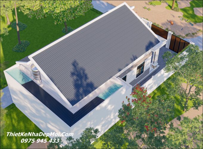 Bản vẽ nhà cấp 4 mái chéo hiện đại 2025 - 2026