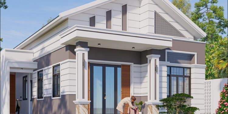 Mẫu nhà cấp 4 mai lệch 120m2 3 phòng ngủ