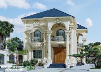 Mẫu biệt thự mái Nhật 2 tầng kiểu Pháp