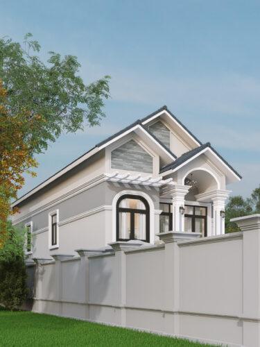 Nhà cấp 4 mái Thái có tầng hầm nổi mặt tiền 7m có gara để ô tô 