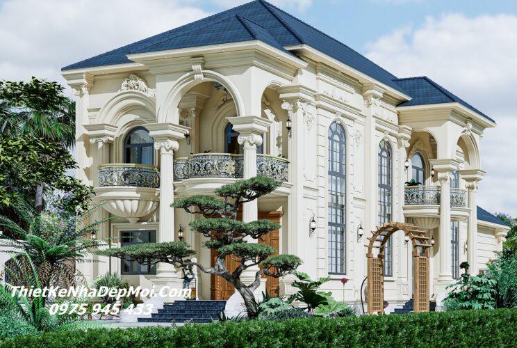 Biệt thự mái Nhật 2 tầng 5 phòng ngủ 9x17m