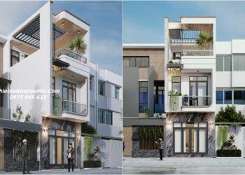 Mẫu nhà 3 tầng 4x16m 4 phòng ngủ 1 phòng thờ đẹp hiện đại anh Hải Mẫu nhà 3 tầng 4x16m