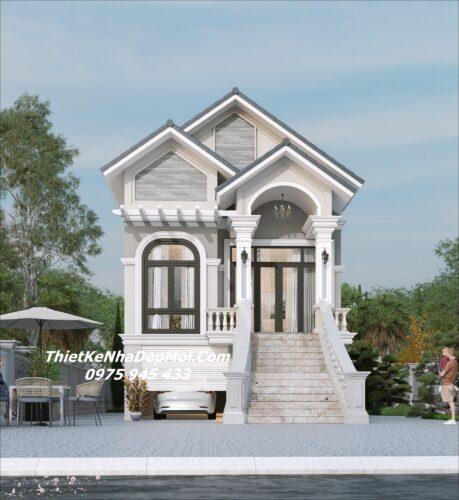 Nhà mặt tiền 7m có gara ô tô mái Thái