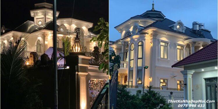 Những hình ảnh thi công biệt thự cổ điển 2 tầng 250m2 Phú Quý Mẫu biệt thự 2 tầng rưỡi 6 phòng ngủ xây xong