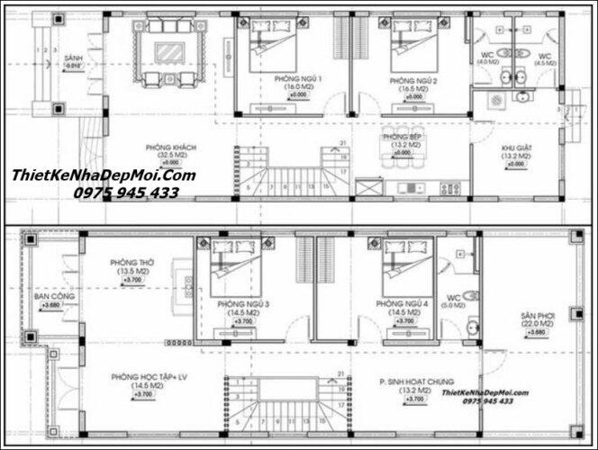 Bản vẽ caf nhà phố 2 tầng 7x20m mặt tiền 