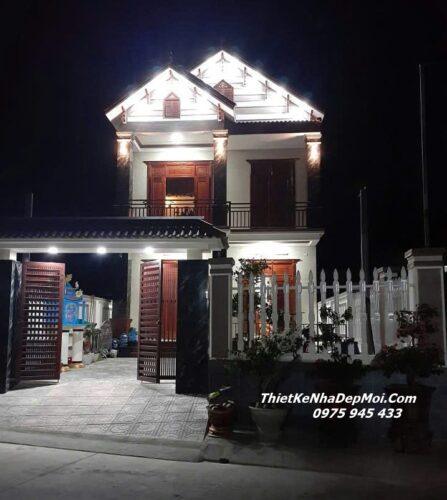 Mẫu nhà đẹp 2 tầng 7x20 4 phòng ngủ xây xong tại Quảng Trị 